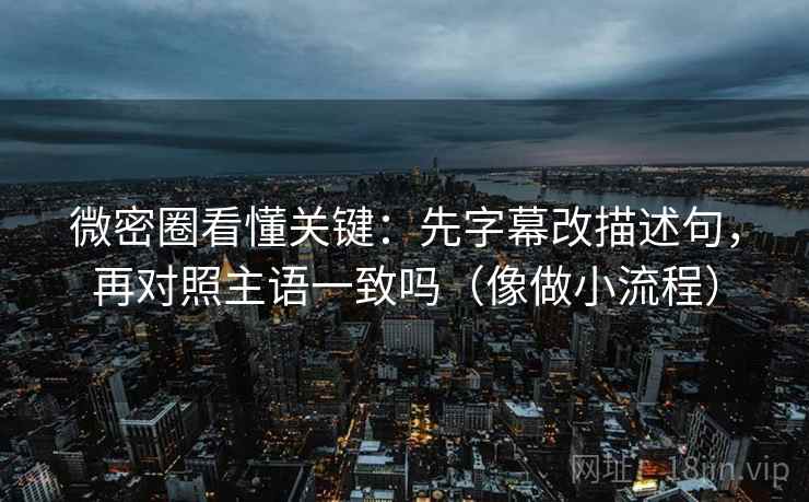 微密圈看懂关键：先字幕改描述句，再对照主语一致吗（像做小流程）